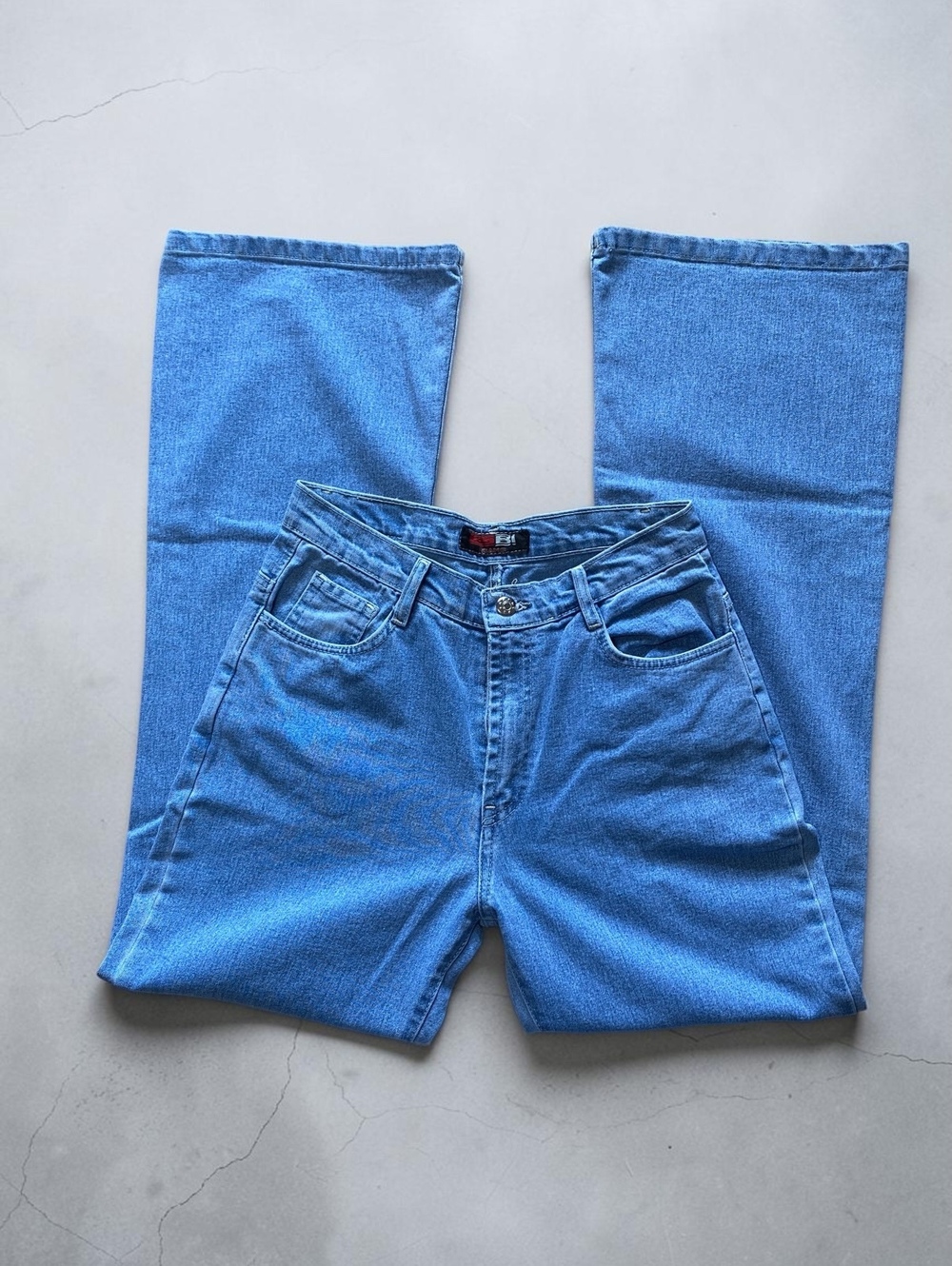 Vintage 2000’s Womens Jeans W30 L36 Flare Wide Leg Light Wash 100% Cotton Y2K